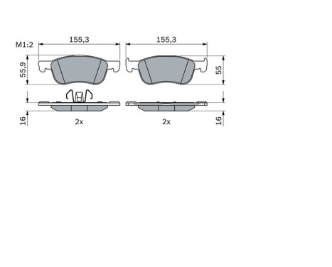 Brake Pad Set, disc brake BP2490 Bosch, Image 7