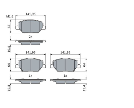 Brake Pad Set, disc brake BP2492 Bosch, Image 7