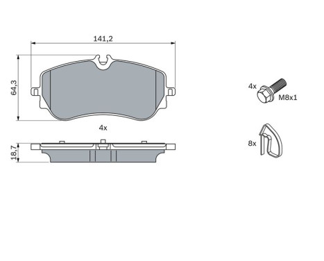 Brake Pad Set, disc brake BP2498 Bosch, Image 5