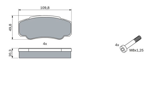 Brake Pad Set, disc brake BP2499 Bosch, Image 5