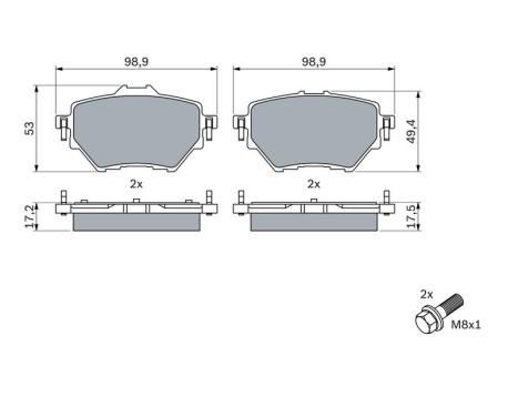 Brake Pad Set, disc brake BP2501 Bosch, Image 5