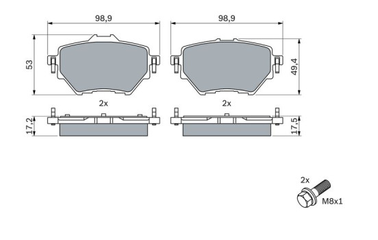 Brake Pad Set, disc brake BP2501 Bosch, Image 5