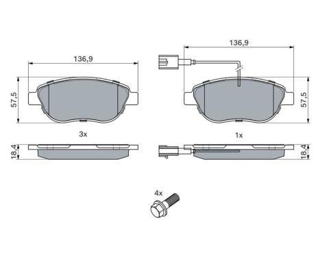 Brake pad set, disc brake BP2505 Bosch, Image 5