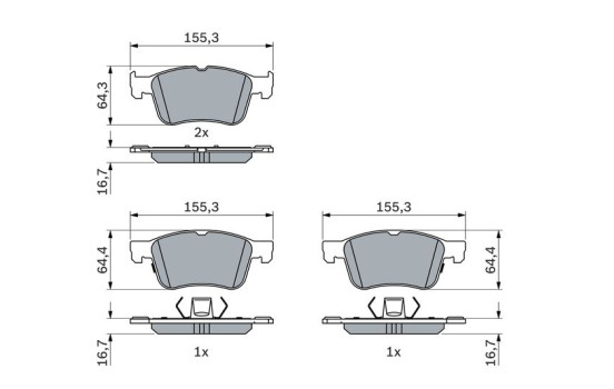 Brake Pad Set, disc brake BP2514 Bosch, Image 6