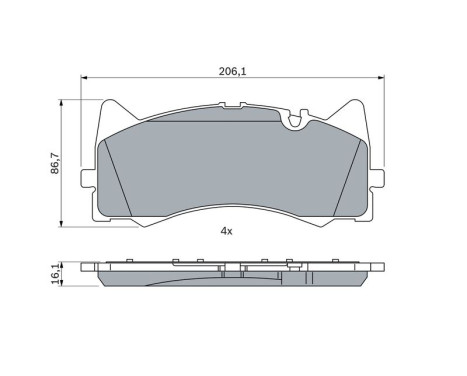Brake Pad Set, disc brake BP2515 Bosch, Image 5