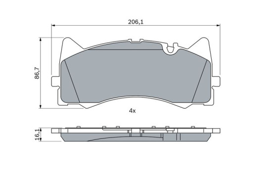 Brake Pad Set, disc brake BP2515 Bosch, Image 5