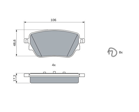Brake Pad Set, disc brake BP2518 Bosch, Image 5
