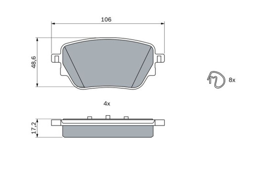 Brake Pad Set, disc brake BP2518 Bosch, Image 5