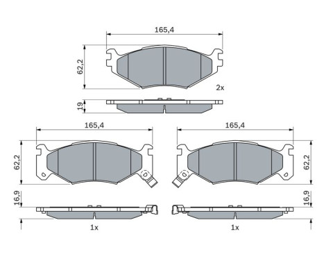 Brake Pad Set, disc brake BP2521 Bosch, Image 6
