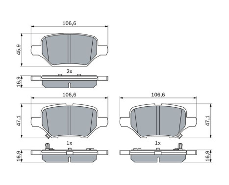 Brake Pad Set, disc brake BP2524 Bosch, Image 5