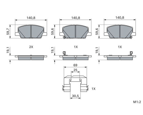 Brake Pad Set, disc brake BP2525 Bosch, Image 5