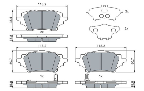 Brake Pad Set, disc brake BP2529 Bosch, Image 5