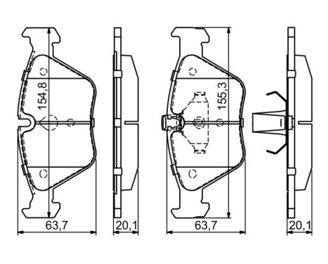 Brake Pad Set, disc brake BP253 Bosch, Image 7