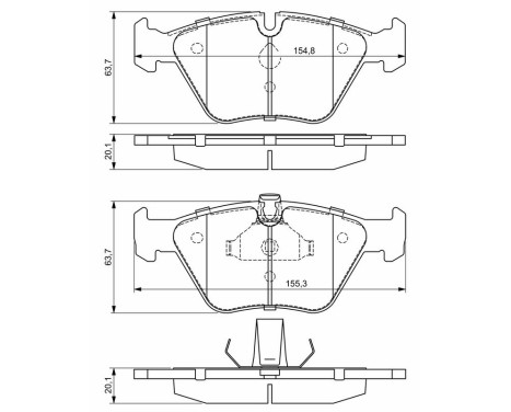Brake Pad Set, disc brake BP253 Bosch, Image 8