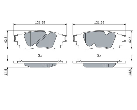 Brake pad set, disc brake BP2530 Bosch, Image 5