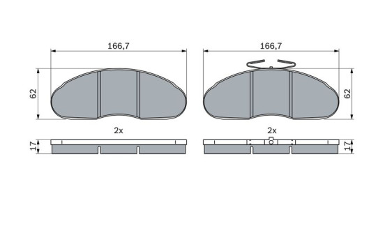 Brake Pad Set, disc brake BP2532 Bosch, Image 6