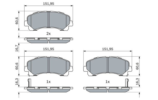 Brake pad set, disc brake BP2534 Bosch, Image 5