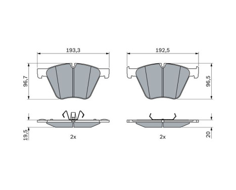 Brake Pad Set, disc brake BP2538 Bosch, Image 5