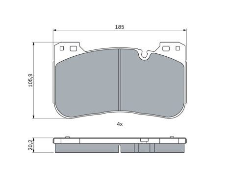 Brake Pad Set, disc brake BP2539 Bosch, Image 6