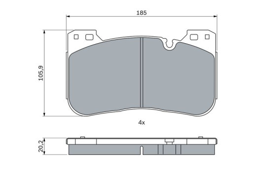 Brake Pad Set, disc brake BP2539 Bosch, Image 6