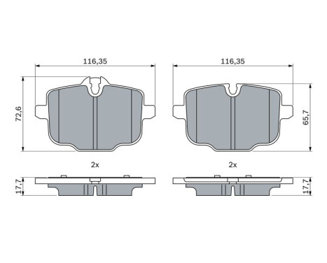 Brake Pad Set, disc brake BP2540 Bosch, Image 6