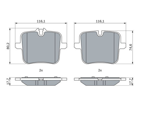 Brake Pad Set, disc brake BP2541 Bosch, Image 6