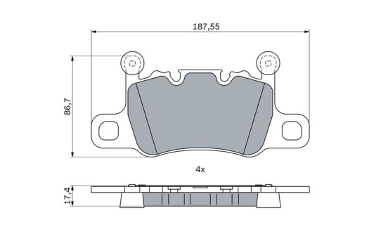 Brake Pad Set, disc brake BP2544 Bosch, Image 6