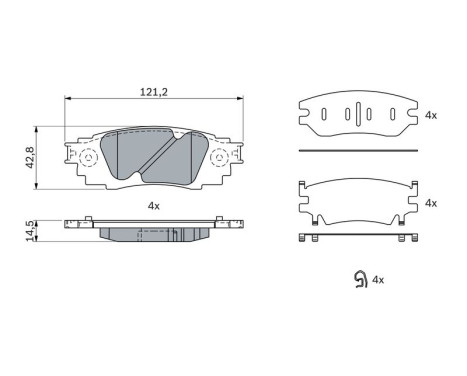 Brake Pad Set, disc brake BP2545 Bosch, Image 5