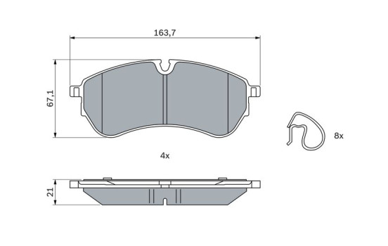 Brake Pad Set, disc brake BP2547 Bosch, Image 5