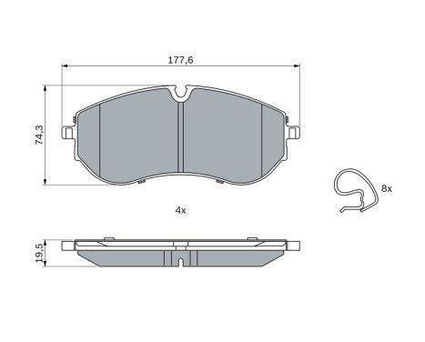 Brake pad set, disc brake BP2549 Bosch, Image 5