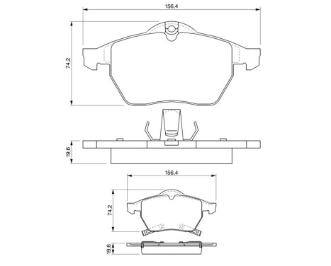 Brake Pad Set, disc brake BP255 Bosch, Image 6