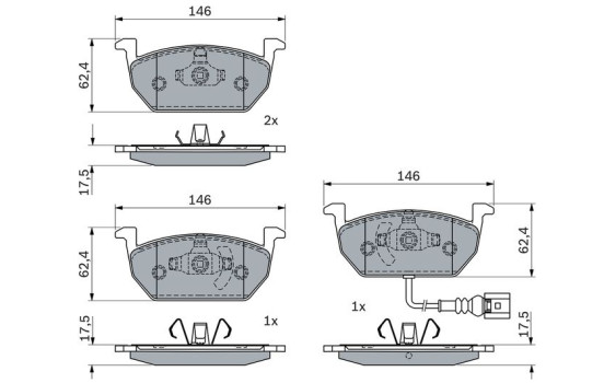 Brake Pad Set, disc brake BP2550 Bosch