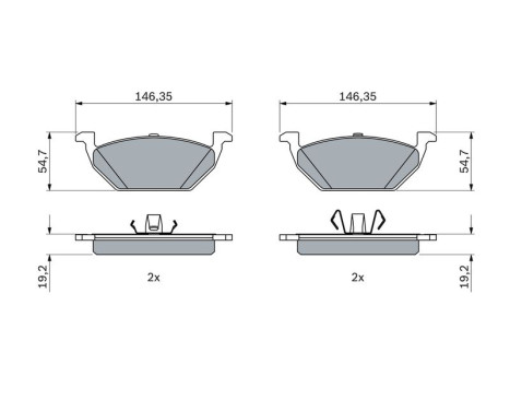 Brake Pad Set, disc brake BP2551 Bosch, Image 5