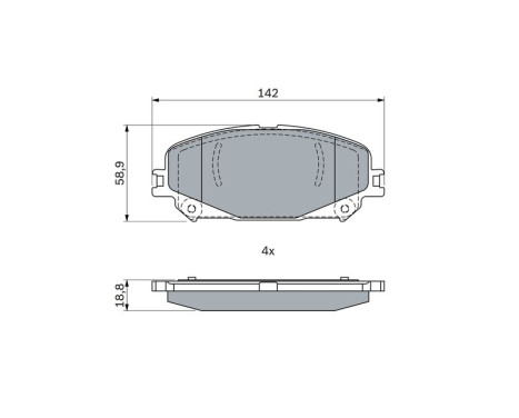 Brake pad set, disc brake BP2557 Bosch, Image 5