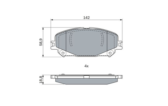 Brake pad set, disc brake BP2557 Bosch, Image 5