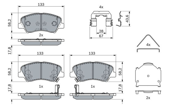 Brake Pad Set, disc brake BP2569 Bosch, Image 6