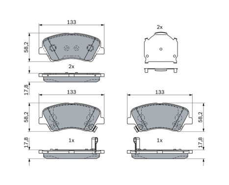 Brake Pad Set, disc brake BP2570 Bosch, Image 6