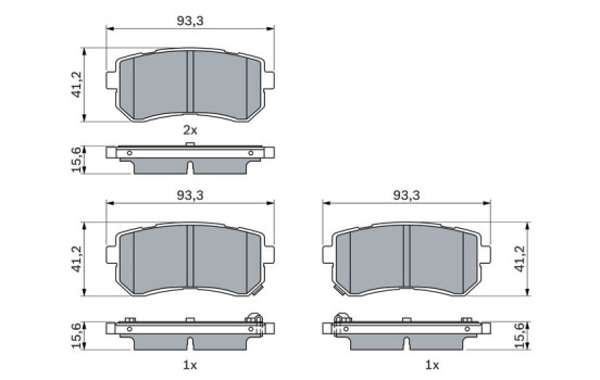 Brake Pad Set, disc brake BP2574 Bosch, Image 6