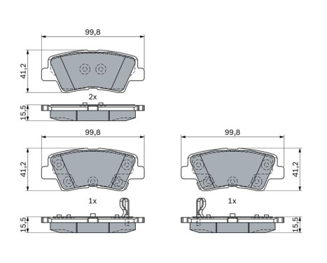 Brake Pad Set, disc brake BP2576 Bosch, Image 6