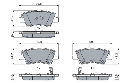 Brake Pad Set, disc brake BP2576 Bosch, Image 6