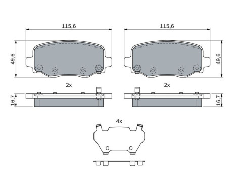 Brake Pad Set, disc brake BP2578 Bosch, Image 5