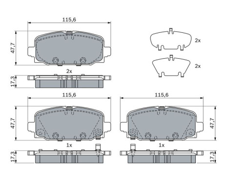 Brake Pad Set, disc brake BP2580 Bosch, Image 6