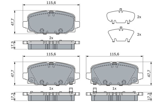 Brake Pad Set, disc brake BP2580 Bosch, Image 6