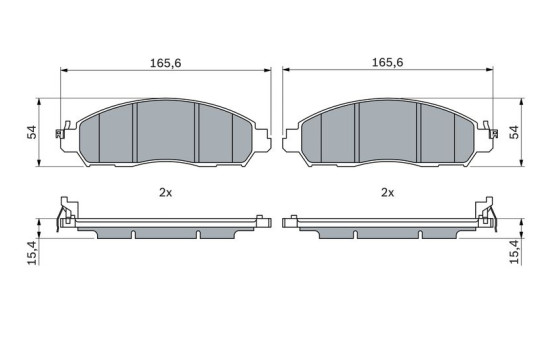 Brake pad set, disc brake BP2590 Bosch, Image 5