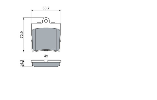 Brake Pad Set, disc brake BP260 Bosch, Image 5