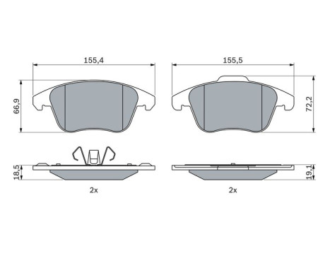 Brake pad set, disc brake BP2603 Bosch, Image 5