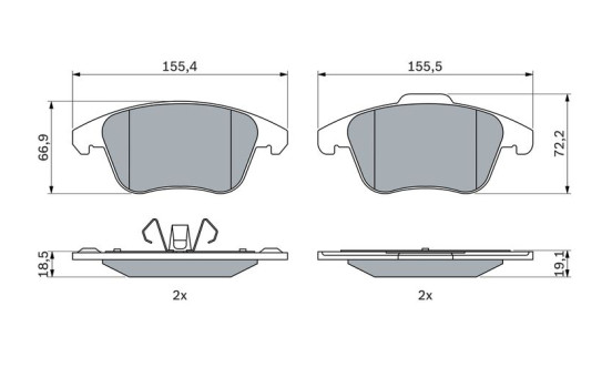 Brake pad set, disc brake BP2603 Bosch, Image 5