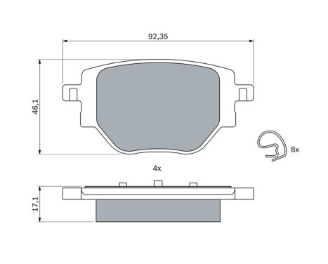 Brake pad set, disc brake BP2605 Bosch, Image 5