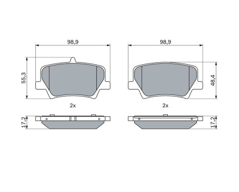 Brake Pad Set, disc brake BP2618 Bosch, Image 6