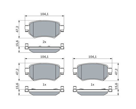 Brake pad set, disc brake BP2629 Bosch